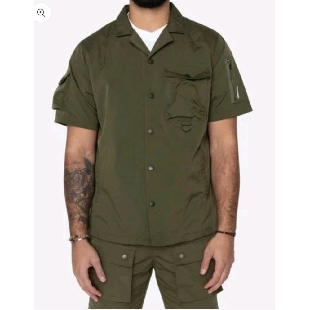 EPTM‎ Olive Green Rework Snap Shirt Mens Sz XL Brand New With Tags $60